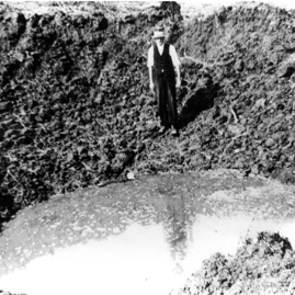 J. Rutherford, Traprain mine crater.jpeg